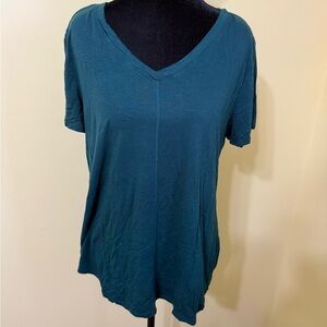 Elegant Teal V-Neck Women's Top